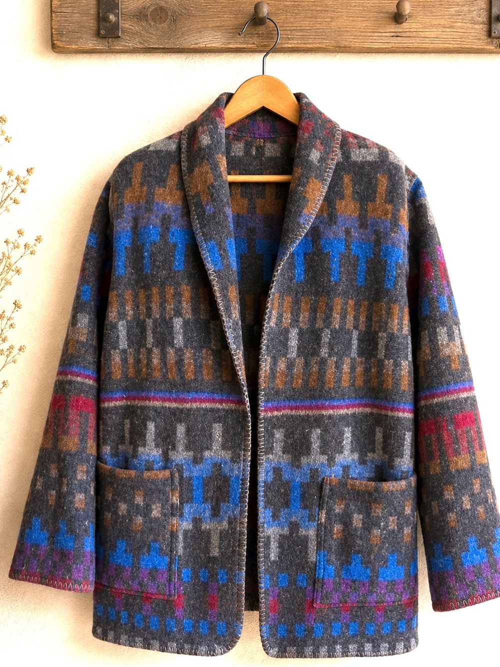 Vintage Karen Kane Aztec Style Blanket Style Jacket